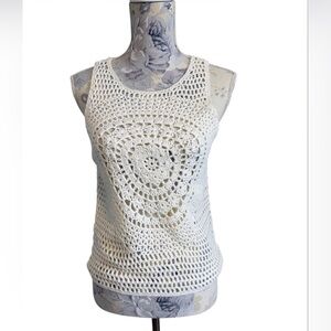 Women’s Mandala Crochet Cut Out Boho Cottagecore Festival Tank Top See-through